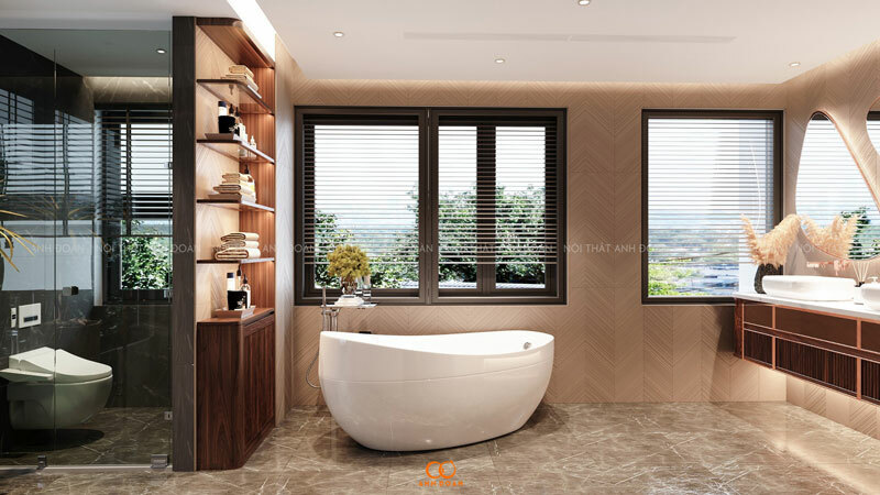 hãy cân nhắc việc tích hợp một bồn tắm độc lập được thiết kế tinh xảo vào trung tâm phòng ngủ hoặc phòng tắm của bạn