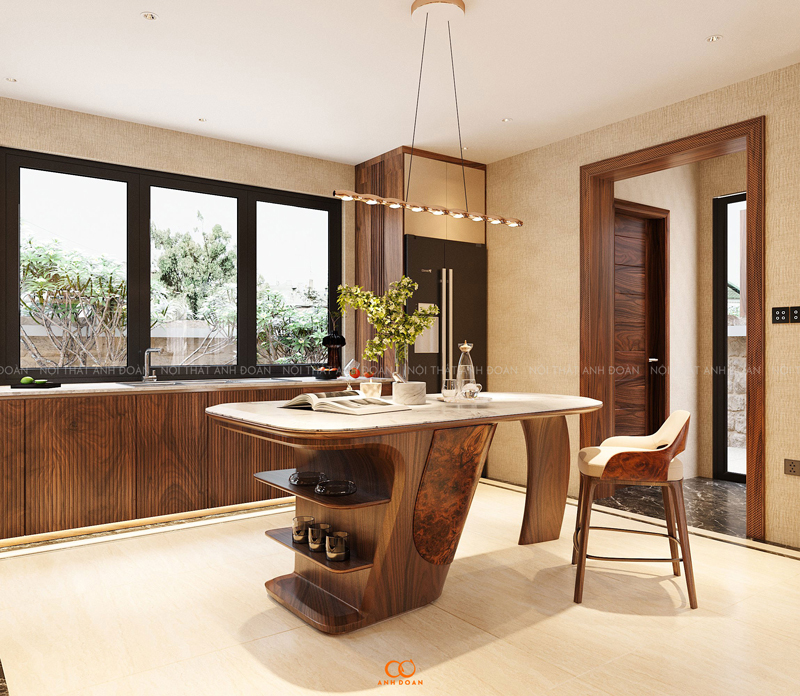 Một đảo bếp được thiết kế phù hợp có thể cung cấp thêm không gian làm việc, lưu trữ