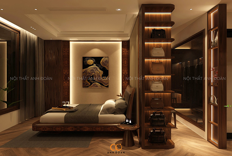 thiết kế nội thất phòng khách bằng gỗ