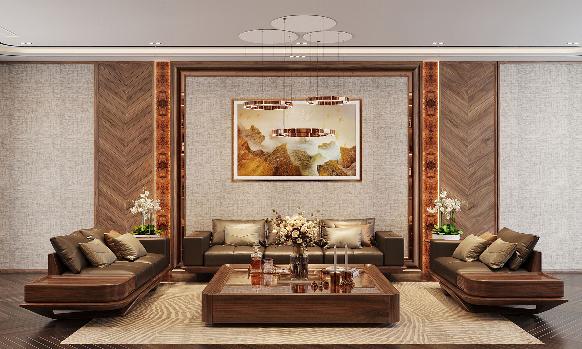 Sofa gỗ óc chó AD023