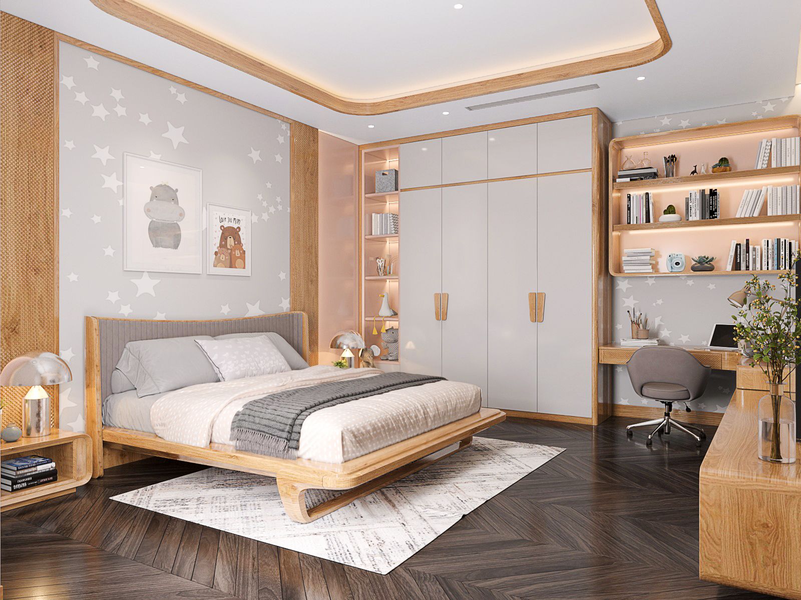 Giường ngủ gỗ sồi AD02